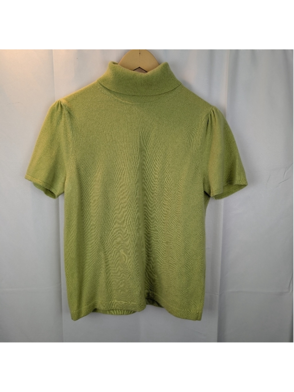 Linea Cashmere Green Turtleneck Women's Top Size XL In EUC